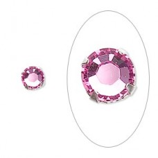 6.4mm SS30 Swarovski Crystal & Silver Plated Montees - Rose
