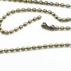 25" (64cm) x 2.4mm diam Ball Chain Necklace - Ant Bronze