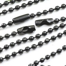 27in (68cm) x 2.4mm diam Ball Chain Necklace - Black