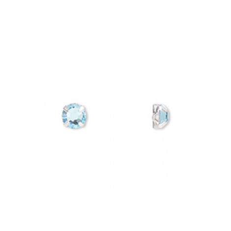 3.8-4mm SS16 Preciosa Crystal & Silver Pl Montees - Aquamarine