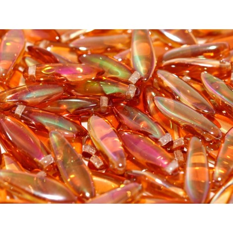 5x16mm Czech Glass Daggers - Crystal Apricot Medium - Pack of 20