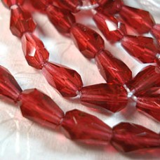 5x7mm Czech Firepolish Drops - Cranberry - Pack of 10