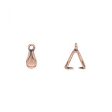 8x4mm Antique Copper Plated Teardrop Ice Pick Pinch Bail - Each