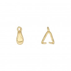 8x4mm JBB Findings Gold Plated Pewter Pinch Bail - Each