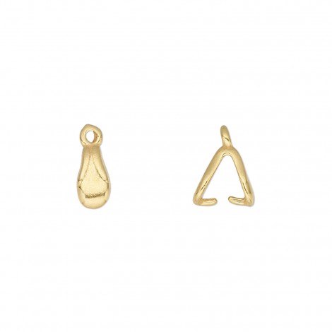 8x4mm JBB Findings Gold Plated Pewter Pinch Bail - Each