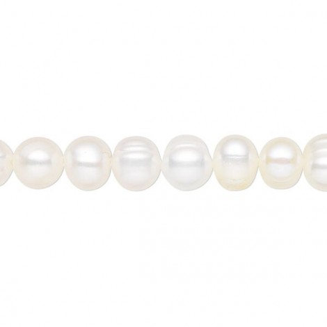 6-7mm White Potato Cultured Pearls - 16" Strand