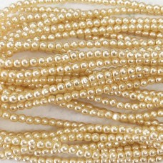 2mm Czech Glass Round Pearls - Cream - Strand (150 beads)