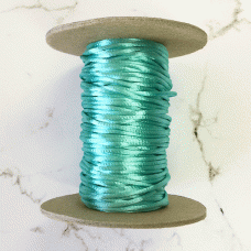 2mm Satin Rattail Cord - Turquoise