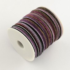 6-7mm Flat/Round Woven Cotton Cord - Purple Tones