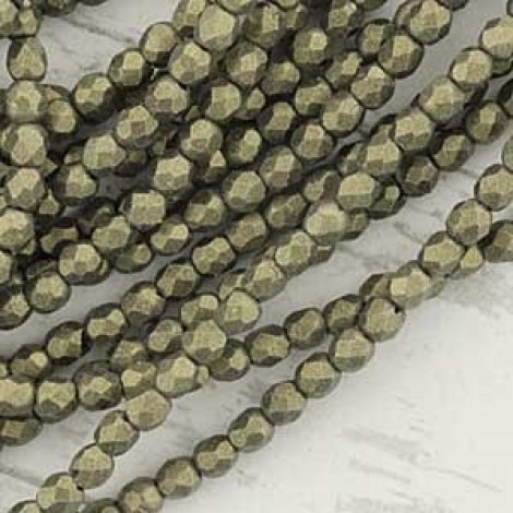 True 2mm Czech Firepolish Beads - Metallic Suede Gold - Pack of 50 True 2mm Czech Firepolish Beads - Metallic Suede Gold - Pack of 50