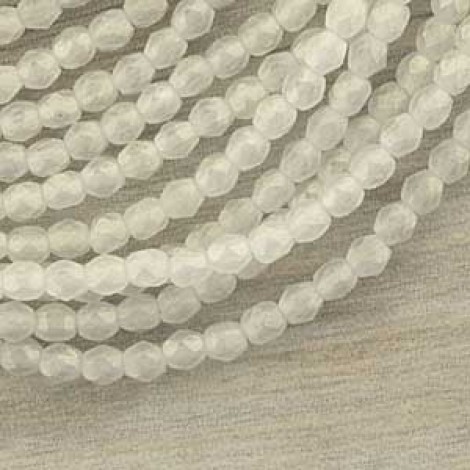 3mm Czech Firepolish Beads - Sueded Gold Crystal - Pack of 50