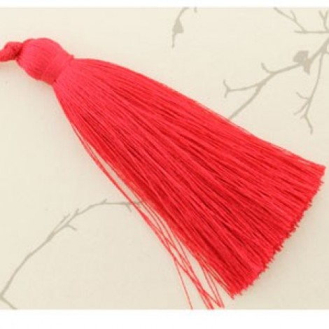 77mm Turkish Silk Thread Long Tassels - Raspberry