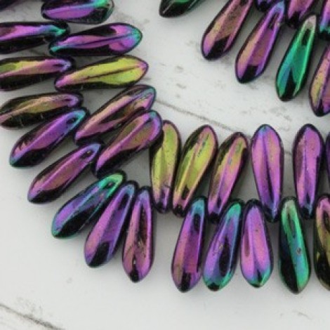 3x10mm Czech Daggers - Purple Iris - Pack of 50