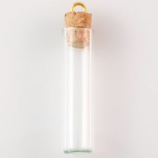 36mm Glass Test Tube Vial w/Cork & Wire Loop - Each