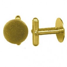 15mm Flat Pad Gold Plated Cufflinks - Pack of 2 Pair