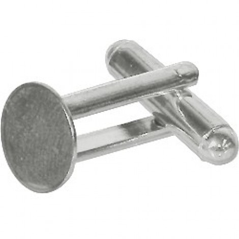 Silver (White) Plated Brass Cufflinks with 10mm Pad
