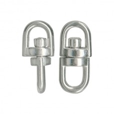16x7mm Imitation Rhodium Silver Plated Base Metal Swivel Connector with 2 Loops