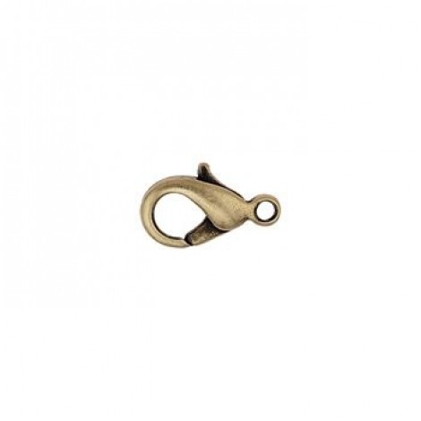 12x6mm Vintage Brass Plated Nickel Free Zinc Lobster Clasps - Pack of 10