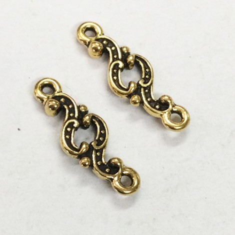 20mm TierraCast Minuet Link Charm - Antique Gold - Pack of 2 20mm TierraCast Minuet Link Charm - Antique Gold - Pack of 2
