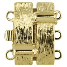 11.9x14.4mm Beadalon Gold Rectangle Modern 3-Strand Cl
