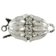 20x10mm Beadalon European Upper Clasp - Oval with Cubic Zirconias - Each