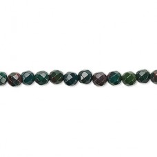 4mm Indian Bloodstone Faceted Round Gemstone Beads - Strand
