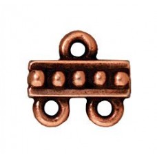 10mm TierraCast Beaded 2-1 Link Bar - Antique Copper - Pack of 2