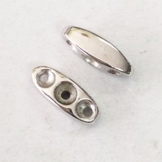 15x3mm TierraCast 3-Hole Almond Spacer Bars - Fine Silver Plated - Pack of 2