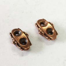 TierraCast Tudor 2-Hole Spacer Bars - Antique Copper - Pack of 2