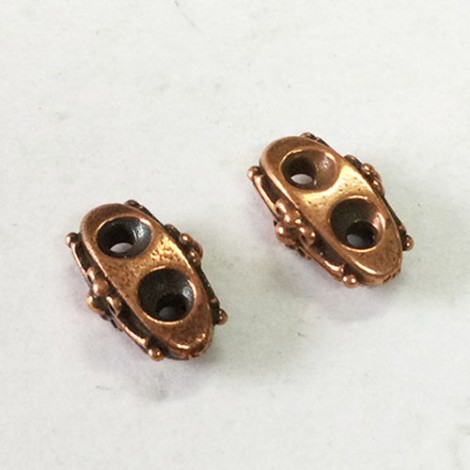 TierraCast Tudor 2-Hole Spacer Bars - Antique Copper - Pack of 2