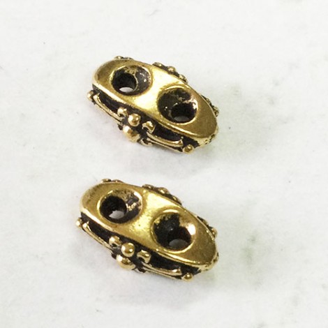 TierraCast Tudor 2-Hole Spacer Bars - Antique 22K Gold - Pack of 2