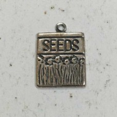 18x13mm Sterling Silver Plated Seed Packet Charms - Pack of 2
