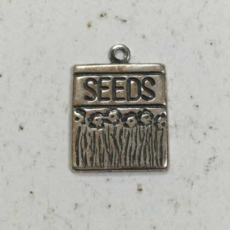 18x13mm Sterling Silver Plated Seed Packet Charms