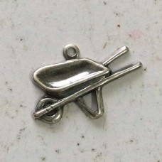 15x22mm Sterling Silver Plated Wheelbarrow Charms