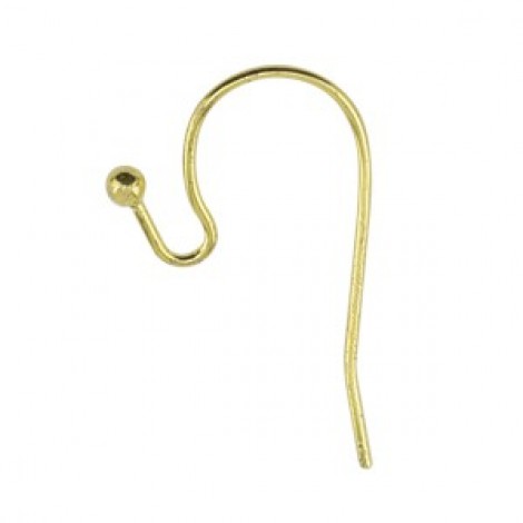 Beadalon Gold Plated Earwires with 1.5mm ball - Pack of 12 pair