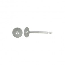 4mm Titanium Earring Posts with Stainless Steel Flat Pads - Hypoallergenic