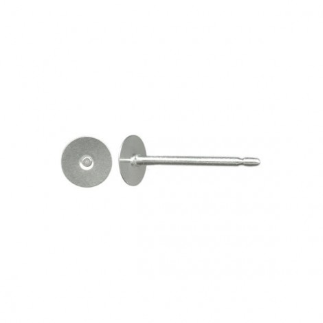 4mm Titanium Earring Posts with Stainless Steel Flat Pads - Hypoallergenic