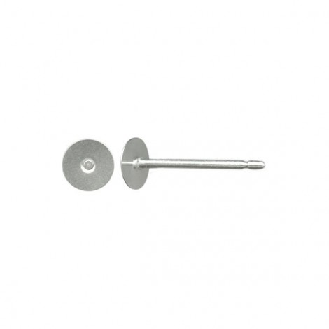 4mm Titanium Earring Posts with Stainless Steel Flat Pads - Hypoallergenic - Pack of 5 Pair
