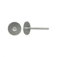 6mm Titanium Earring Posts with Stainless Steel Flat Pads - Hypoallergenic