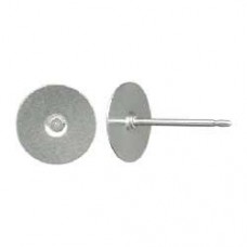 10mm Titanium Earring Posts with Stainless Steel Flat Pads - Hypoallergenic