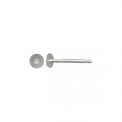 3mm 21ga Flat Pad 304 Surgical Stainless Steel Earposts - 11.1mm longer post