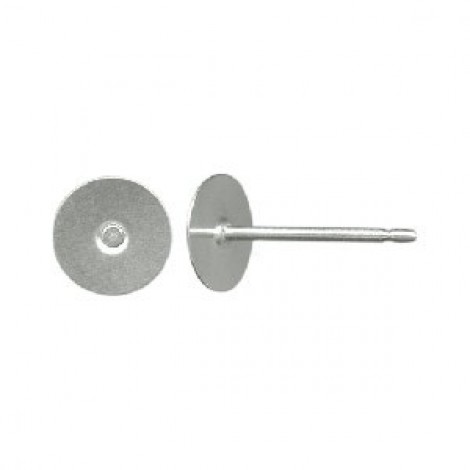 6mm Flat Pad 304 Stainless Steel Earposts - 10.4mm Post length - Pack of 6 pair