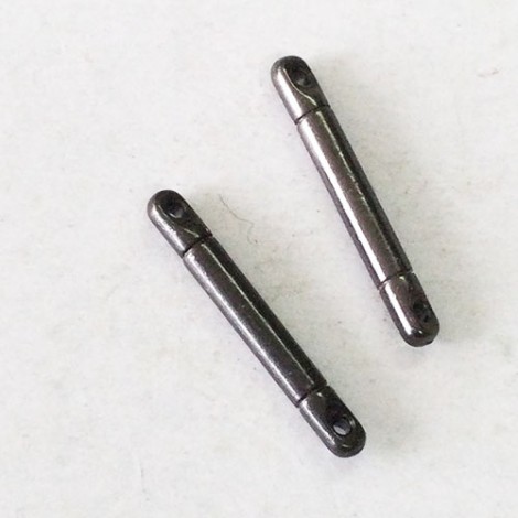3/4" (20mm) TierraCast Large Hole Bead Bar Links - Black Oxide - Pack of 2