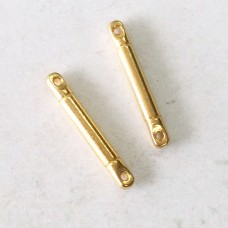 3/4" (20mm) TierraCast Large Hole Bead Bar Links - Antique 22K Gold - Pack of 2