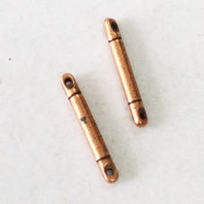 3/4" (20mm) TierraCast Large Hole Bead Bar Links - Antique Copper Plated  - Pack of 2