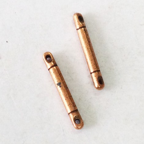 3/4" (20mm) TierraCast Large Hole Bead Bar Links - Antique Copper Plated - Pack of 2 3/4" (20mm) TierraCast Large Hole Bead Bar Links - Antique Copper Plated - Pack of 2
