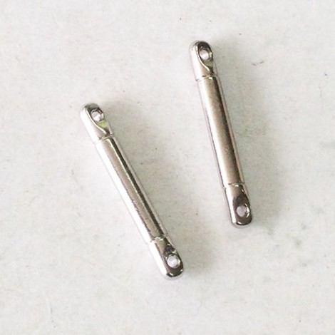 3/4" (20mm) TierraCast Large Hole Bead Bar Links - Antique .999 Fine Silver Plated - Pack of 2 3/4" (20mm) TierraCast Large Hole Bead Bar Links - Antique .999 Fine Silver Plated - Pack of 2