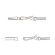 32x2mm Sterling Silver Hook & Eye Clasp w/1.5mm hole - Per Set