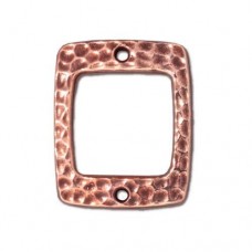 22x17mm TierraCast Drilled Hammertone Rectangle Links - Ant Copper - Each