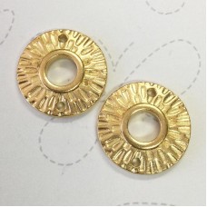 22mm TierraCast Radiant Round Links - 22K Gold Plated - Pack of 2